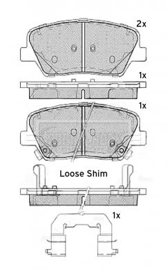 BORG & BECK Piduriklotsi komplekt,ketaspidur BBP2486